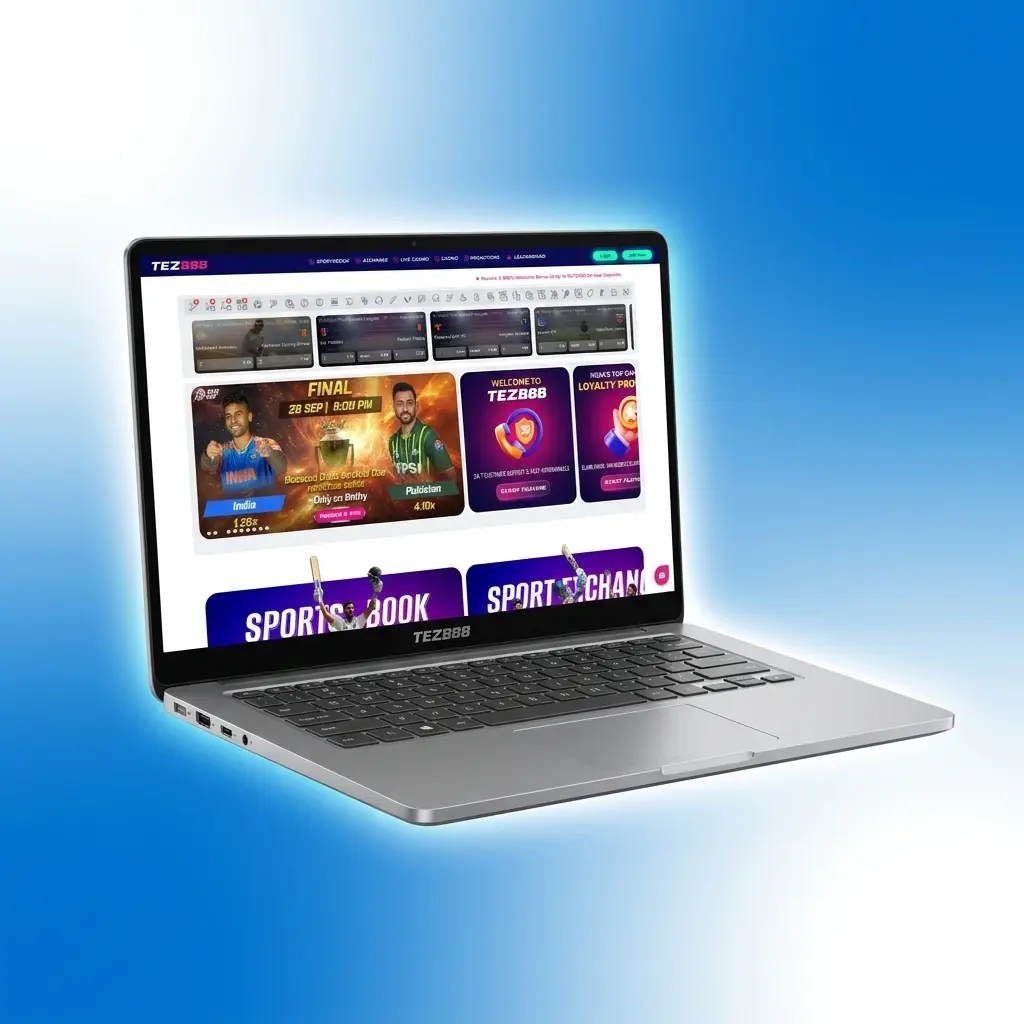 Tez888 cricket betting platform with 500% welcome bonus up to ₹75,000 and UPI support for Indian bettors