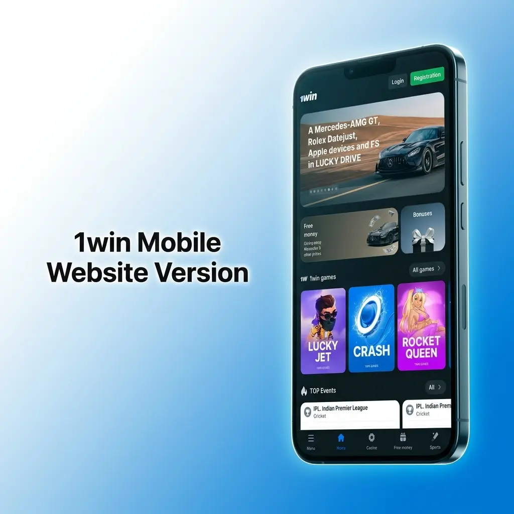1win mobile website version accessed via browser on smartphone, showing betting odds without app installation