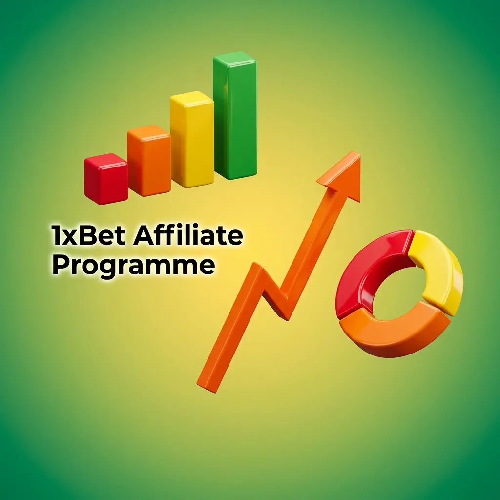 1xBet affiliate programme dashboard showing revenue share and CPA commission models for iGaming partners in India