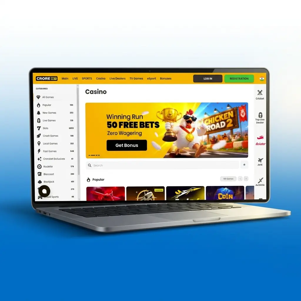 Crorebet cricket betting platform with dedicated IPL and domestic tournament markets, UPI payments, and live betting for Indian users