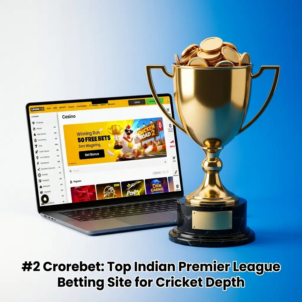 Crorebet IPL betting site interface showing cricket markets, UPI payment options, and 700% welcome bonus up to ₹20,000