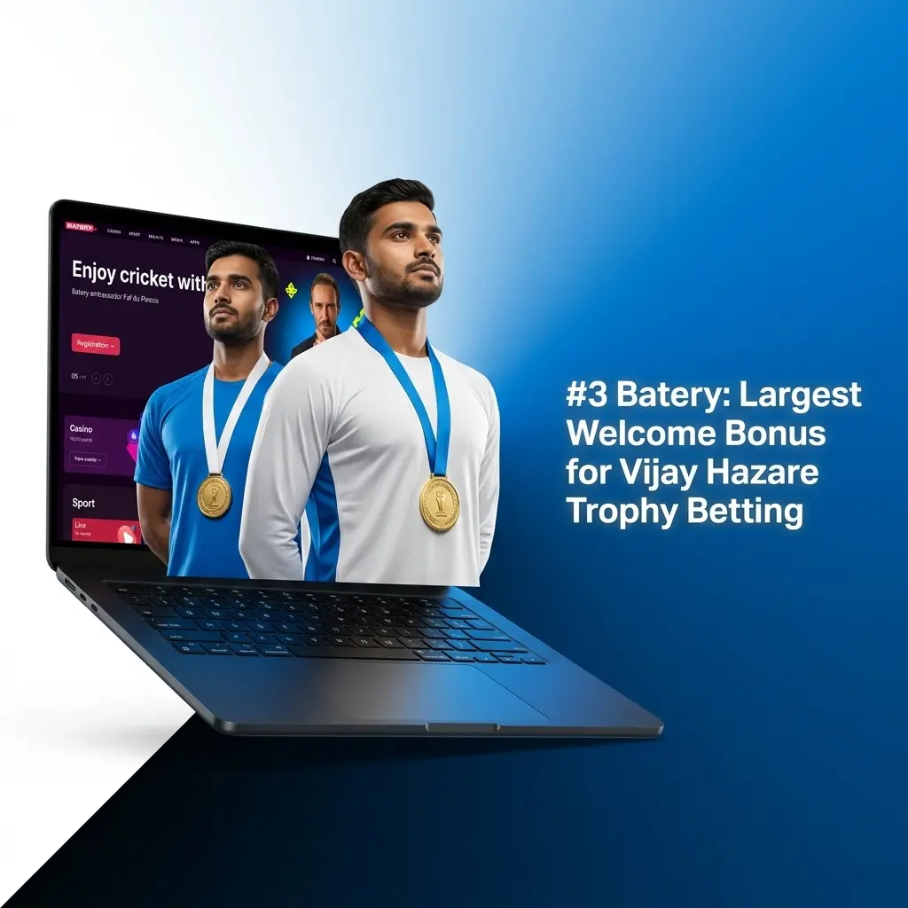 Batery betting site offering 500% welcome bonus up to 1,50,000 INR for Vijay Hazare Trophy betting