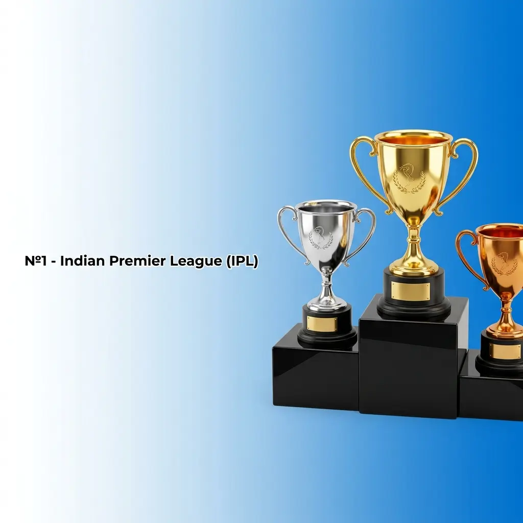 IPL cricket match in progress at a packed stadium, representing India's top cricket betting event with 74 matches per season