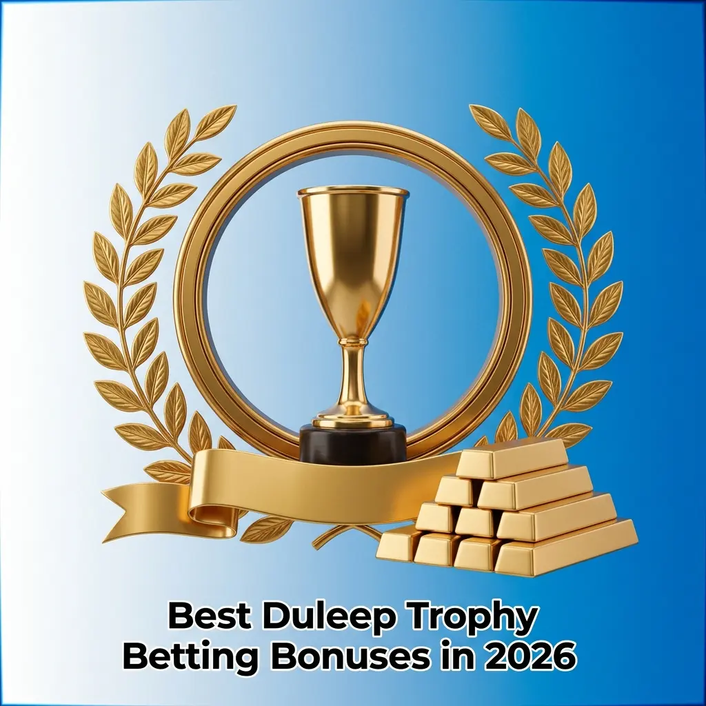 Best Duleep Trophy betting bonuses comparison showing top sportsbook offers with welcome bonuses up to 700% for India bettors