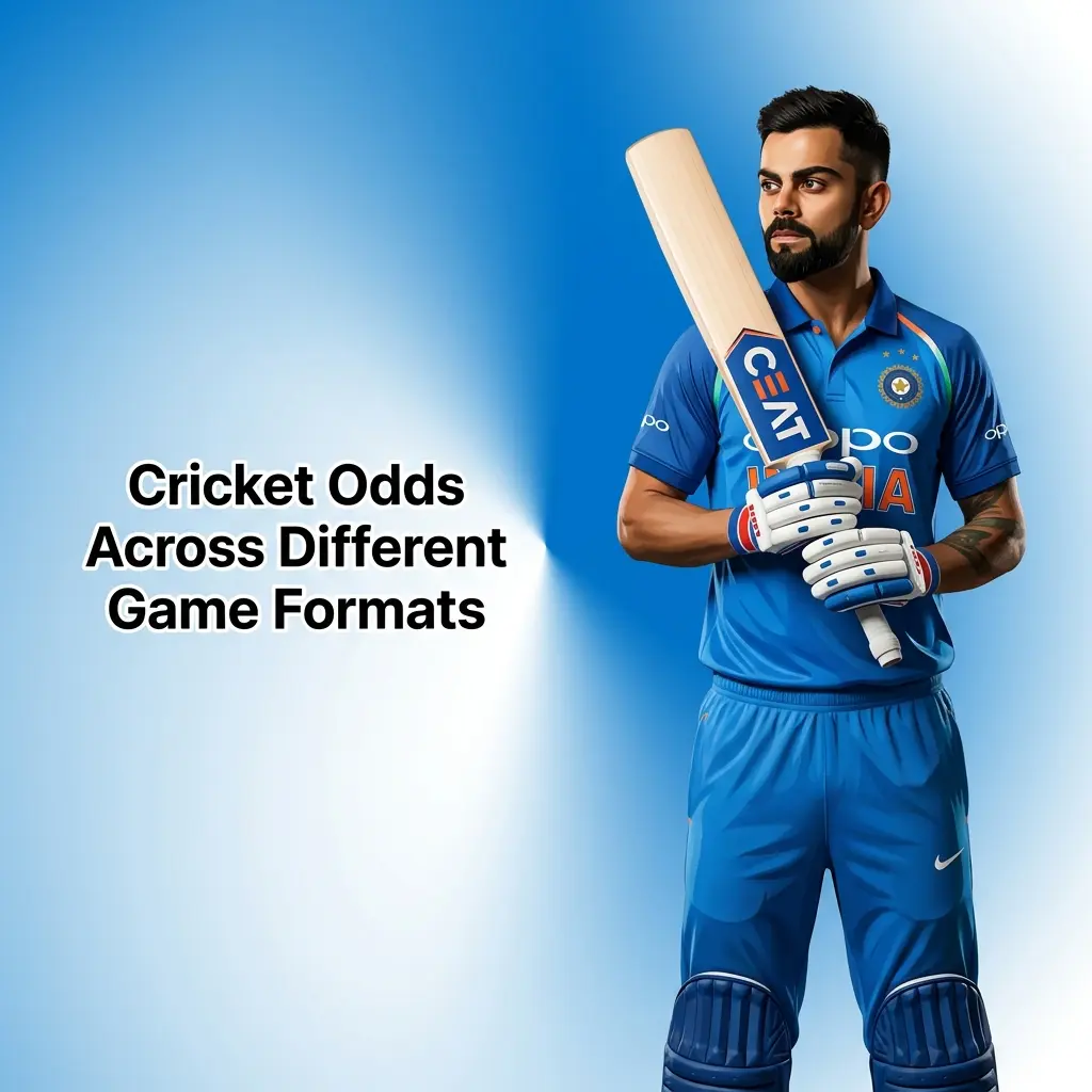 Cricket odds comparison across Test matches ODIs and T20 formats showing betting lines draw markets and sportsbook margins