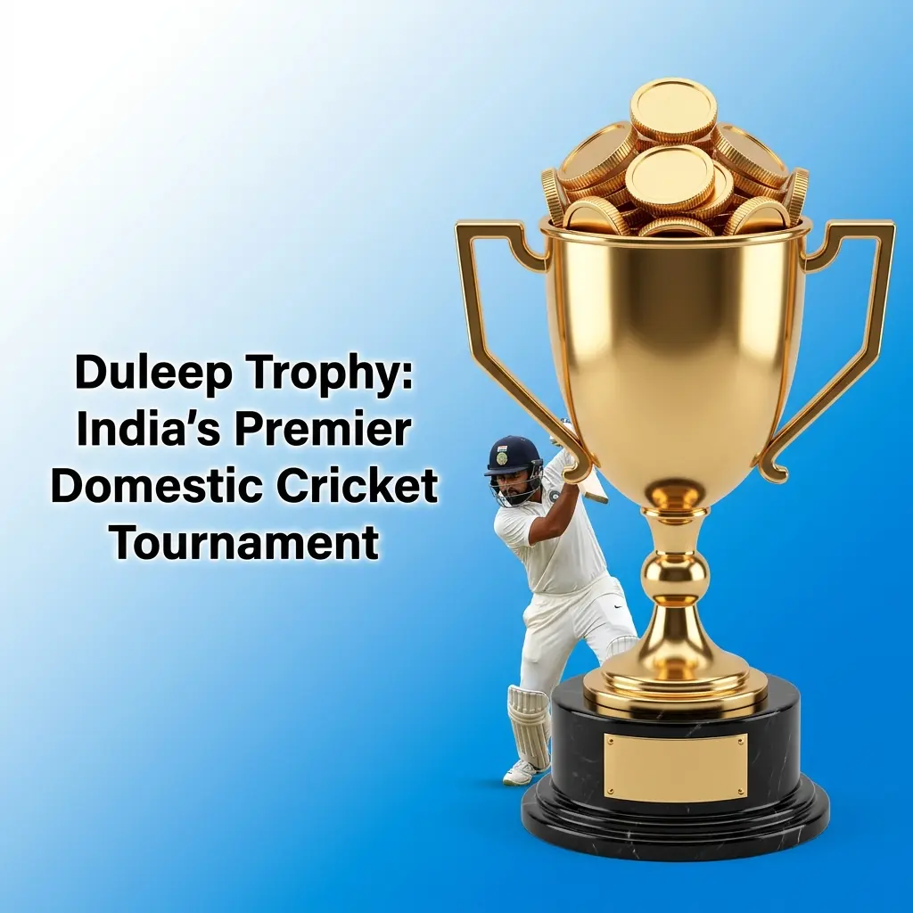 Duleep Trophy red-ball cricket match in India featuring top domestic talent competing for national Test selection