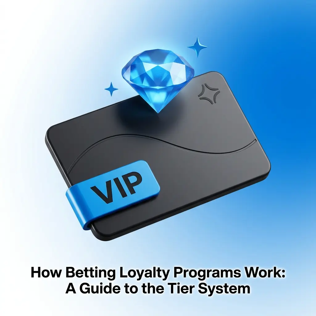 Sports betting loyalty tier system showing Bronze, Silver, Gold, Platinum, and Diamond levels with points progression chart