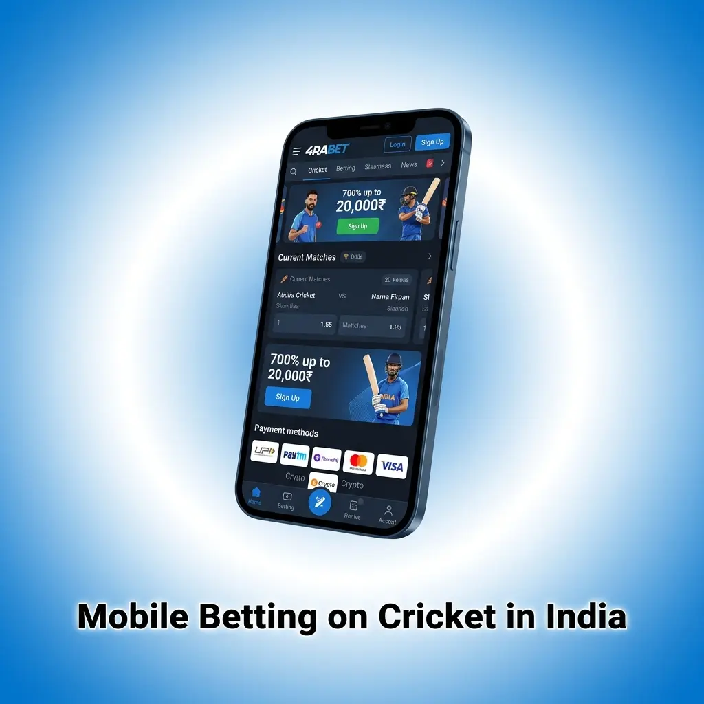 Mobile cricket betting in India on smartphone showing live T20 betting markets and APK download setup