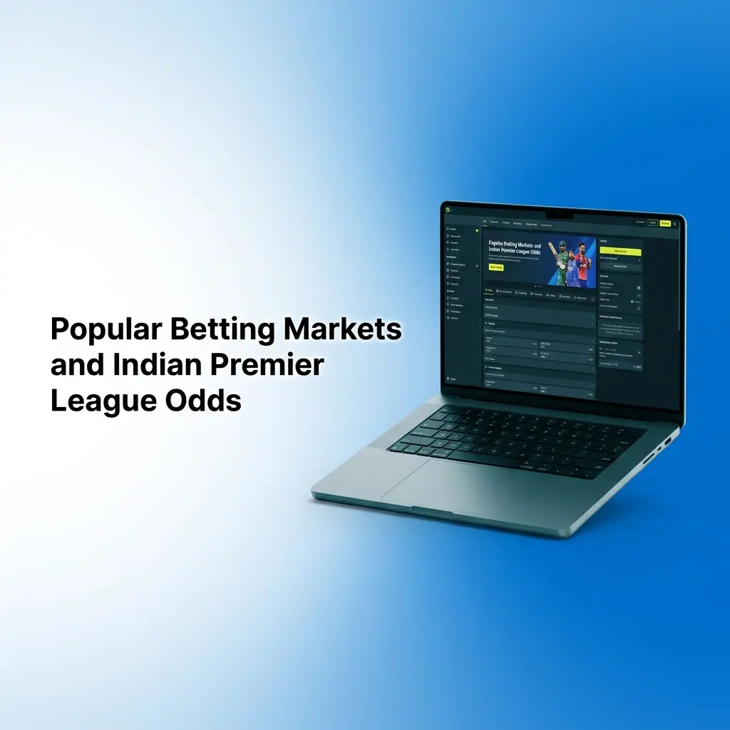 Popular IPL betting markets including match winner odds, top batsman, sixes, toss, and tournament winner options