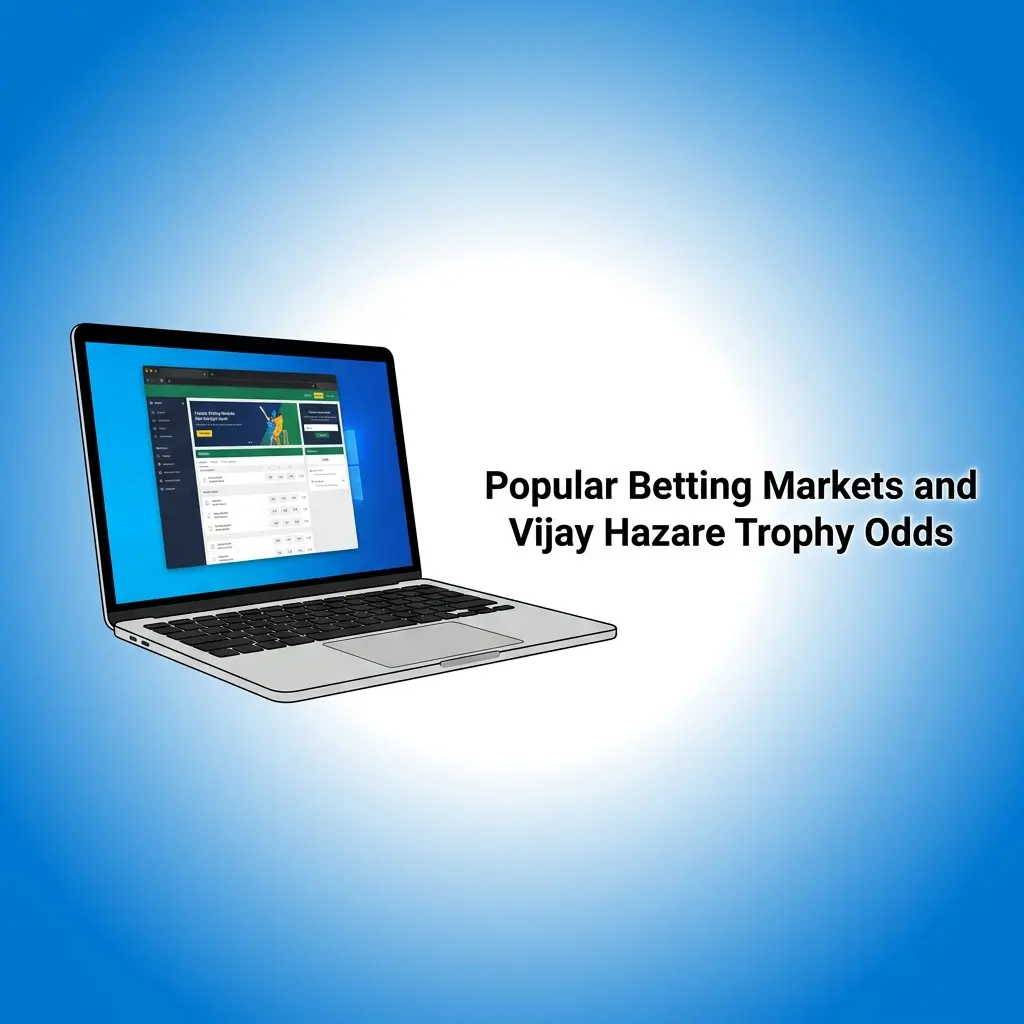 Vijay Hazare Trophy betting markets including match winner, top batter, bowler, toss, and player century odds