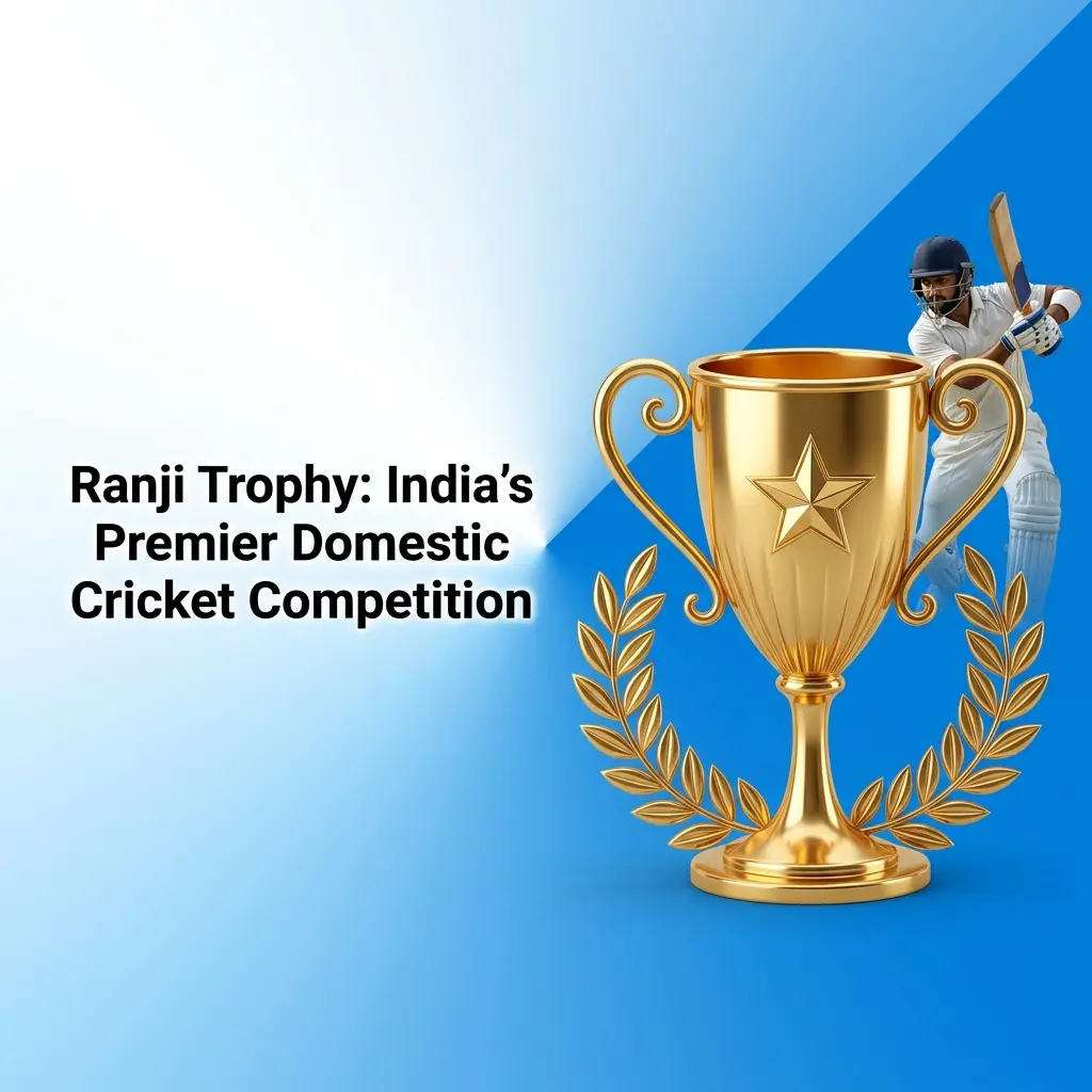 Ranji Trophy first-class cricket championship featuring 38 teams competing across Elite and Plate Groups from October to March