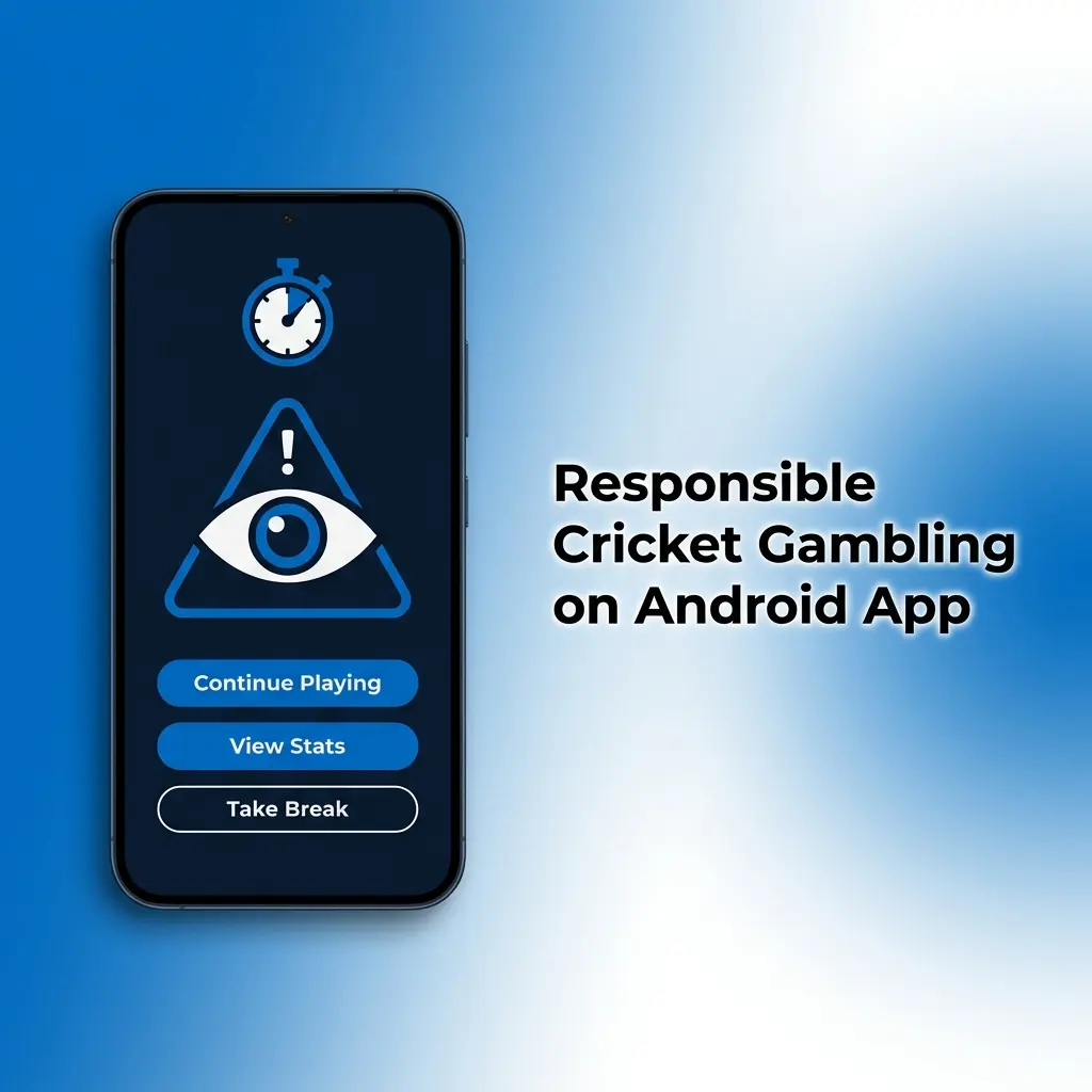 Responsible cricket gambling tools on Android betting app showing deposit limits, session timers, and self-exclusion options