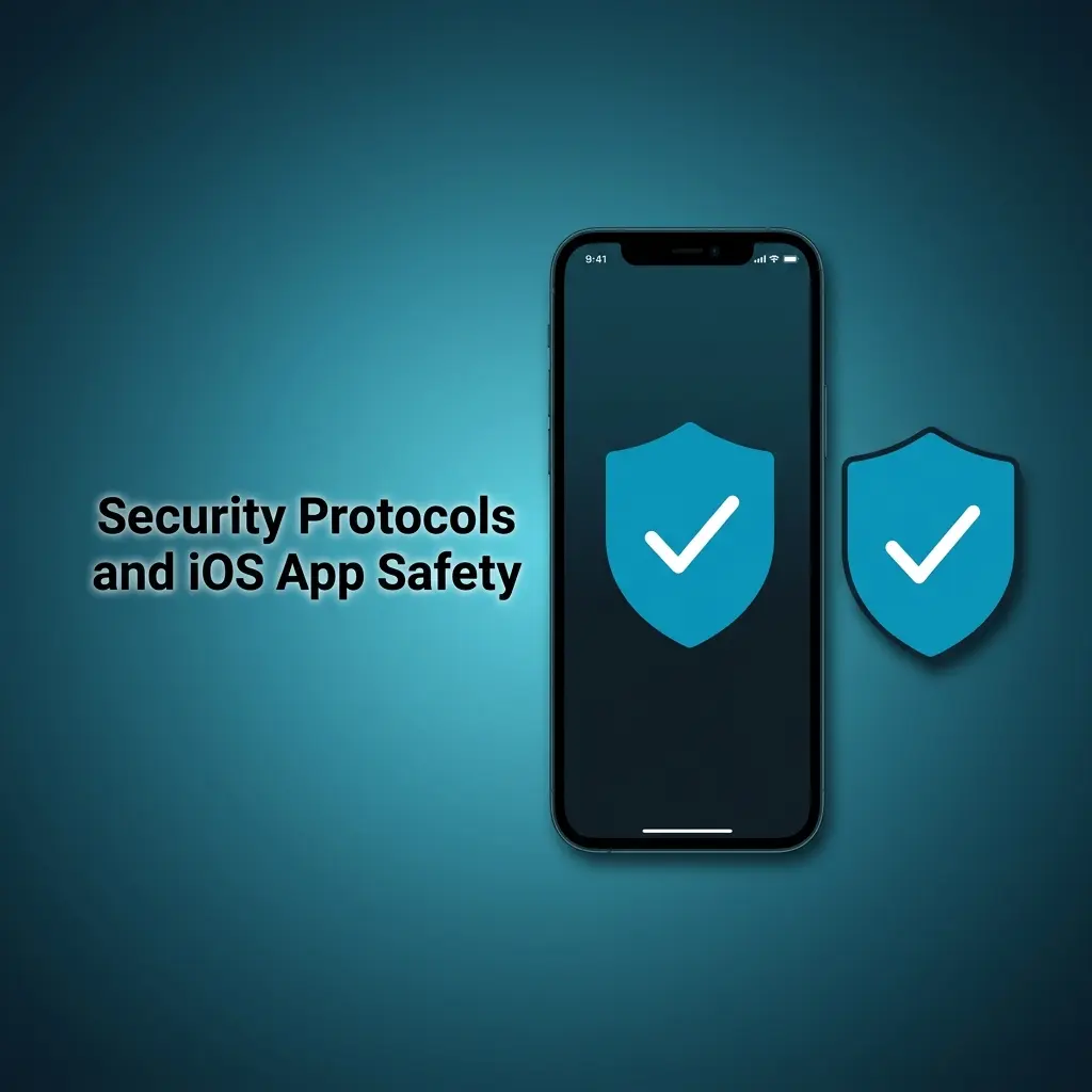iOS app security protocols showing SSL encryption, Face ID, 2FA, and Apple Pay transaction safety for betting platforms