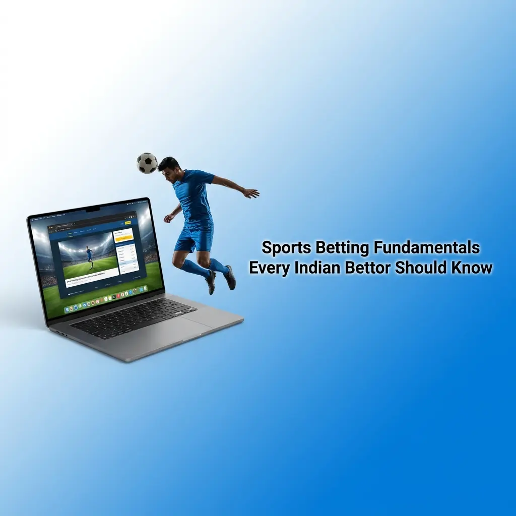 Sports betting fundamentals for Indian bettors covering odds formats, bookmaker mechanics, bet types, and stake management strategies