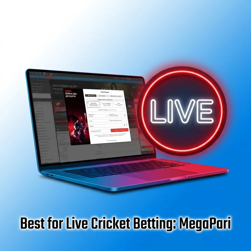 MegaPari live cricket betting platform showing 50+ in-play markets and real-time odds for IPL matches in India
