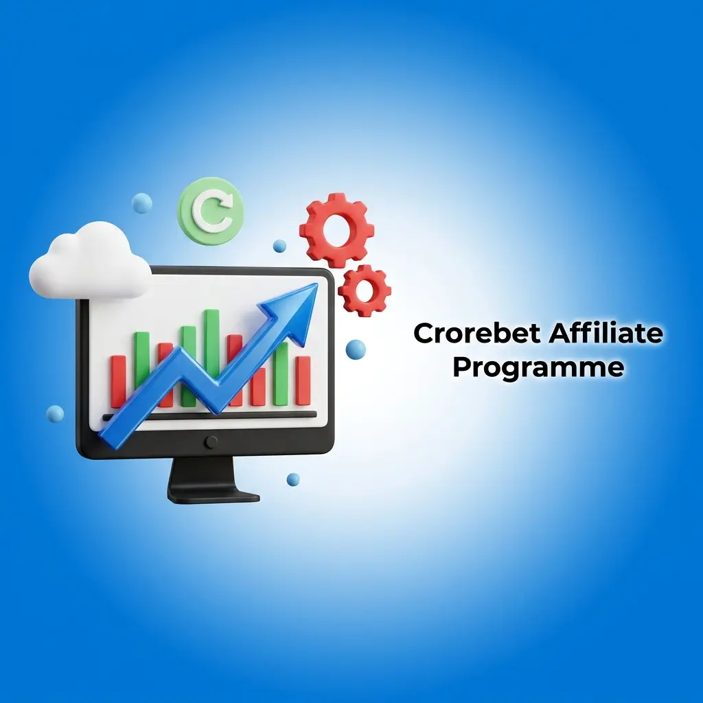 Crorebet affiliate programme dashboard showing commission tracking, revenue share model and marketing tools for India partners
