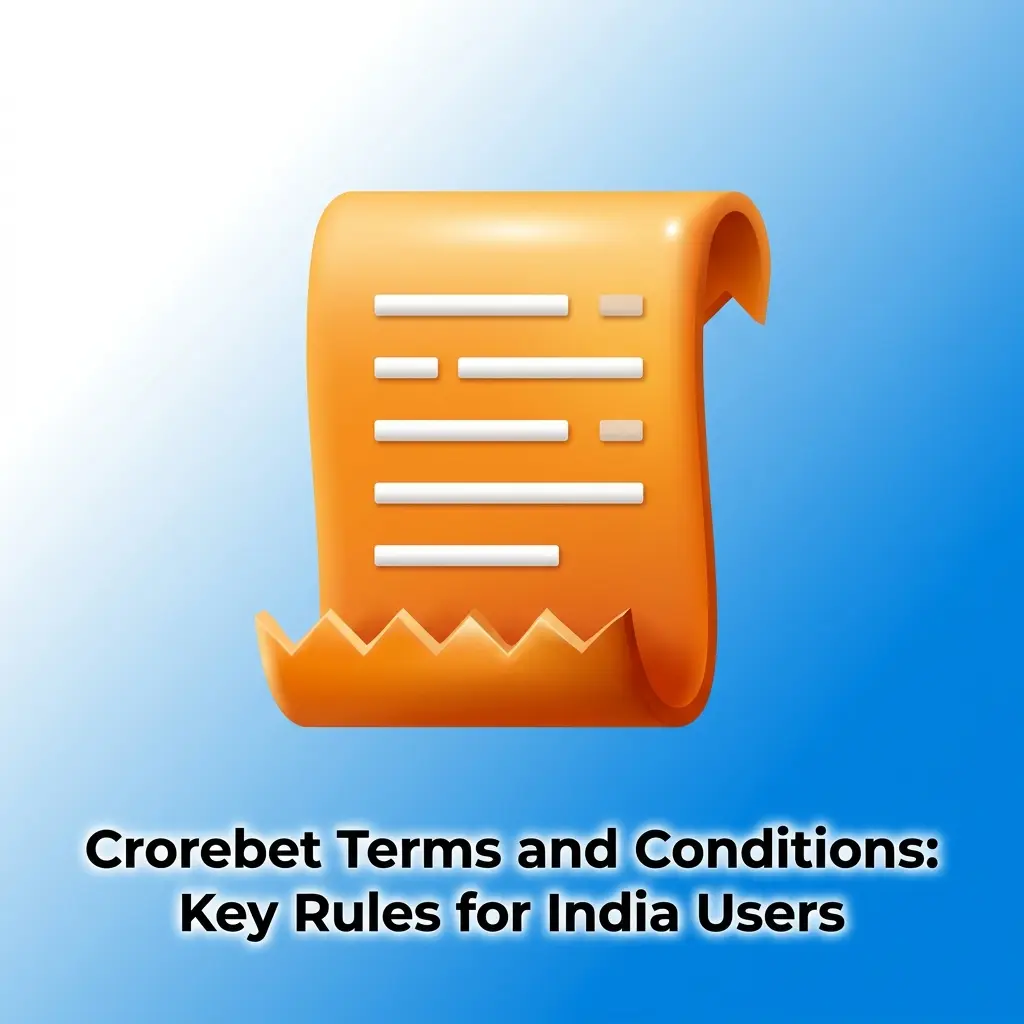 Crorebet terms and conditions for India users covering accounts, bonuses, KYC, age rules, and prohibited activities