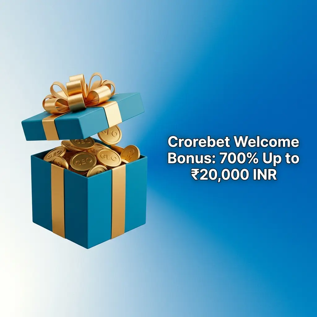 Crorebet welcome bonus 700% match up to ₹20,000 INR for new Indian players on first deposit