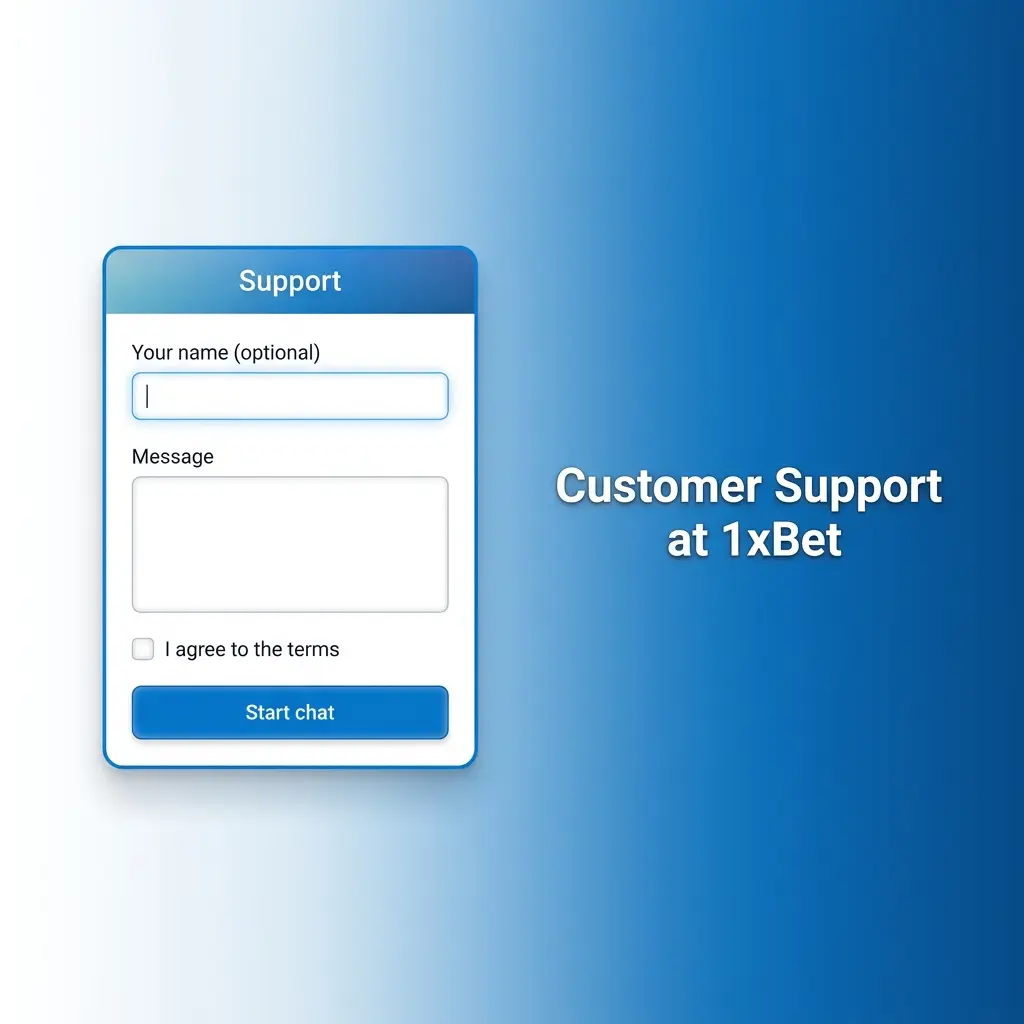 1xBet customer support options including live chat, email, Telegram, and social media available 24/7 for India users