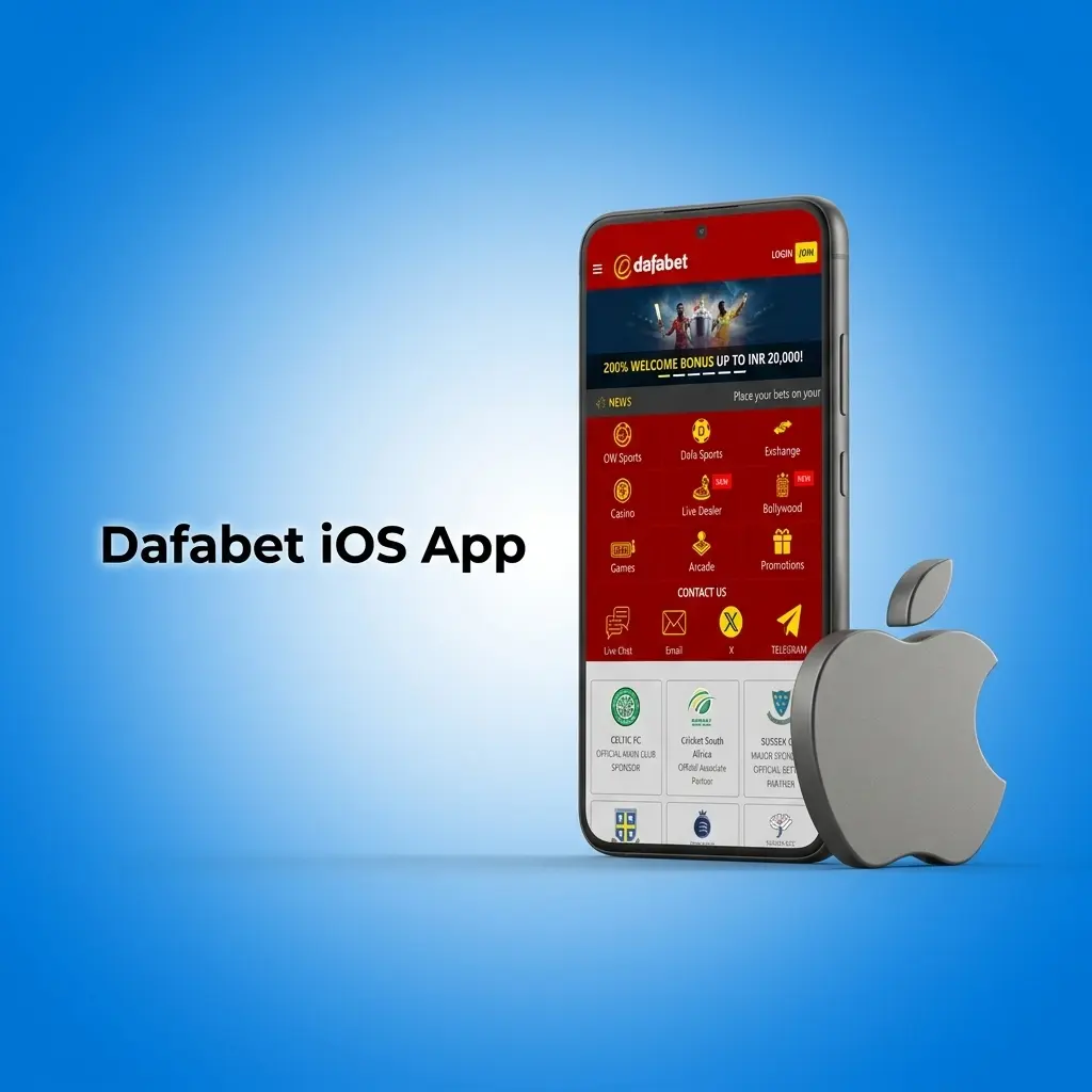 Dafabet iOS app interface showing download option for iPhone and iPad with iOS 11.0 minimum requirement