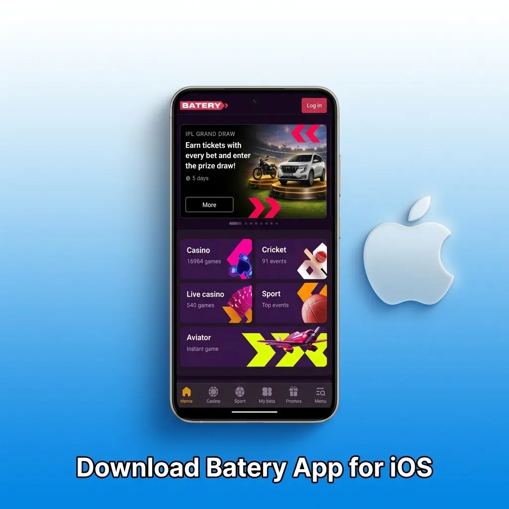 Batery iOS app download page for iPhone and iPad devices running iOS 12.0 or later via Apple App Store