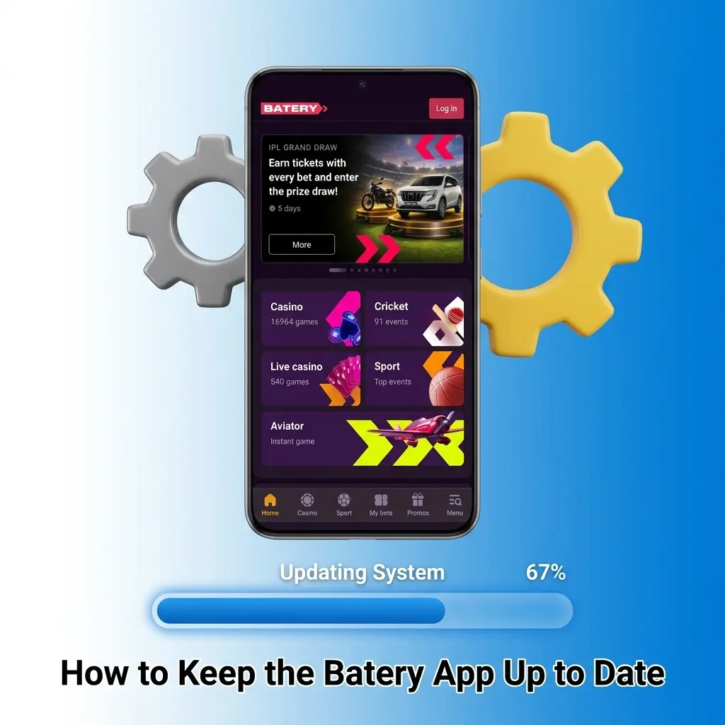 Batery app update guide showing steps for Android APK and iOS App Store installation to keep the app current