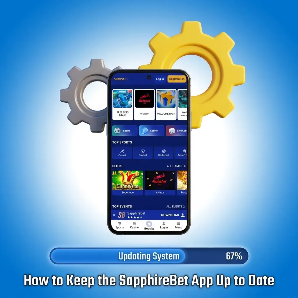 SapphireBet app update guide showing Android APK download steps and iOS App Store update process for latest version