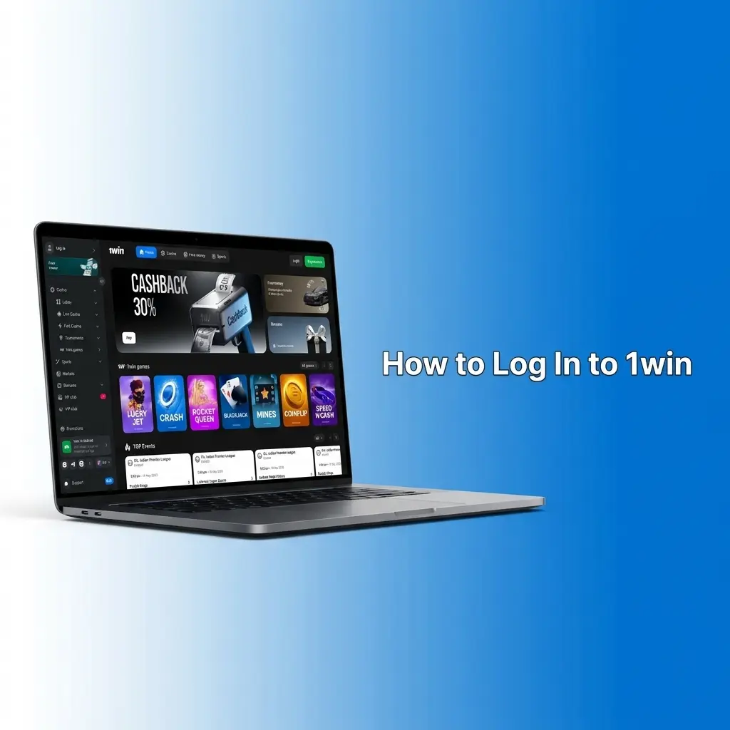 1win login screen showing phone or email and password fields for secure sign in from India