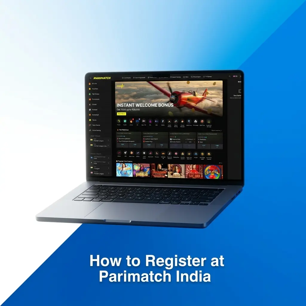 Parimatch India registration page showing sign-up options including one-click, phone number, and email methods