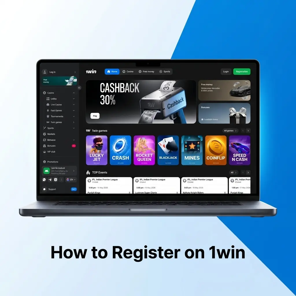 Step-by-step guide to registering on 1win using phone, email, or currency selection for Indian users