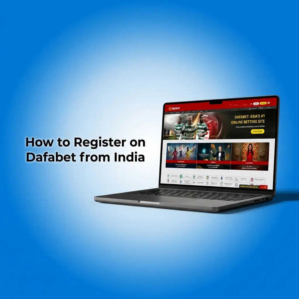Step-by-step Dafabet registration process for Indian users showing account creation form with INR currency option