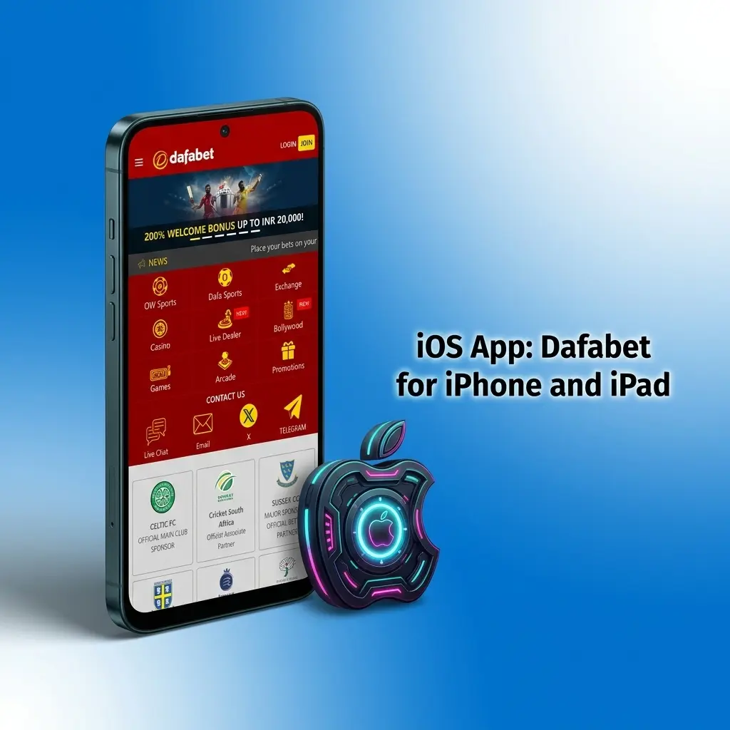 Dafabet iOS app download page for iPhone and iPad compatible with iOS 11.0 and above for India users