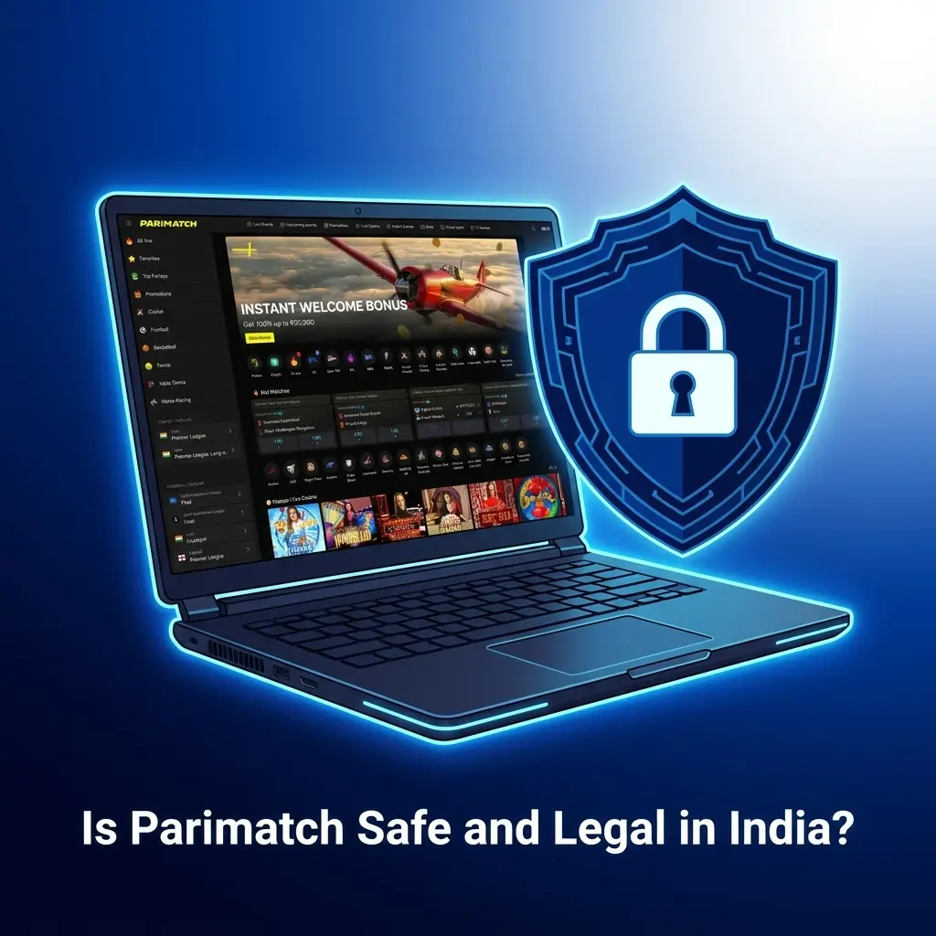 Parimatch Curaçao licence badge with SSL encryption and responsible gaming icons for Indian bettors
