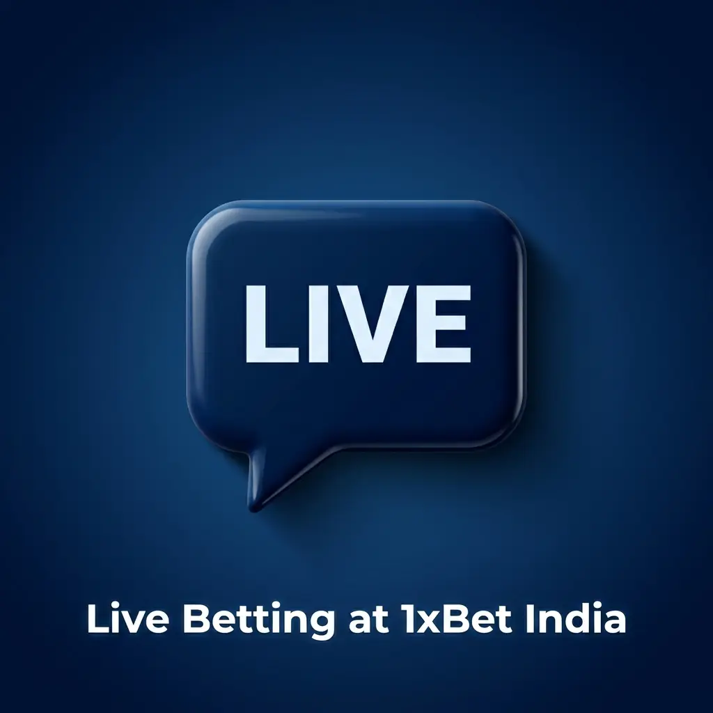 1xBet India live betting interface showing in-play cricket and football markets with real-time odds and cash-out feature