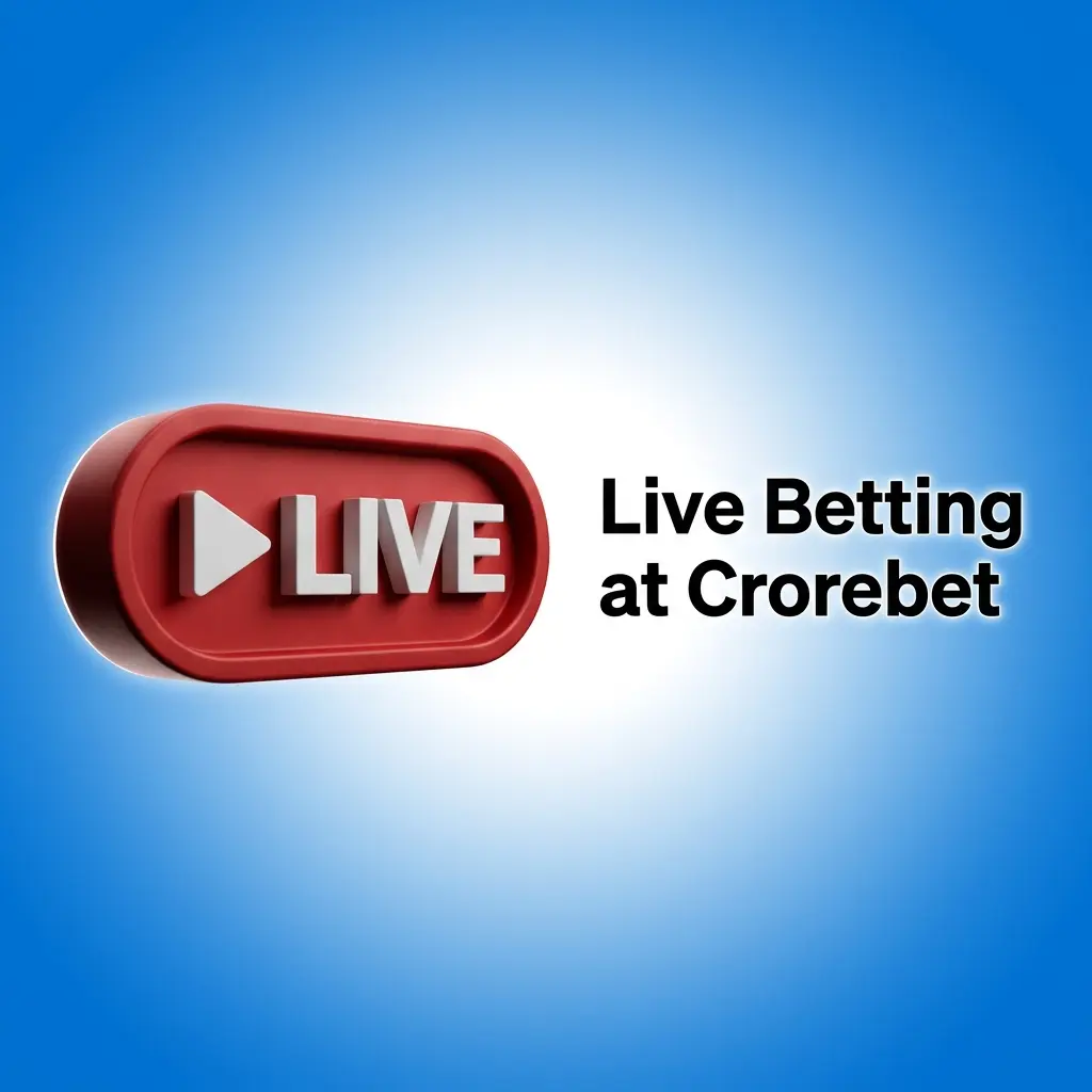 Crorebet live betting interface showing real-time cricket and football in-play markets with updated odds on mobile