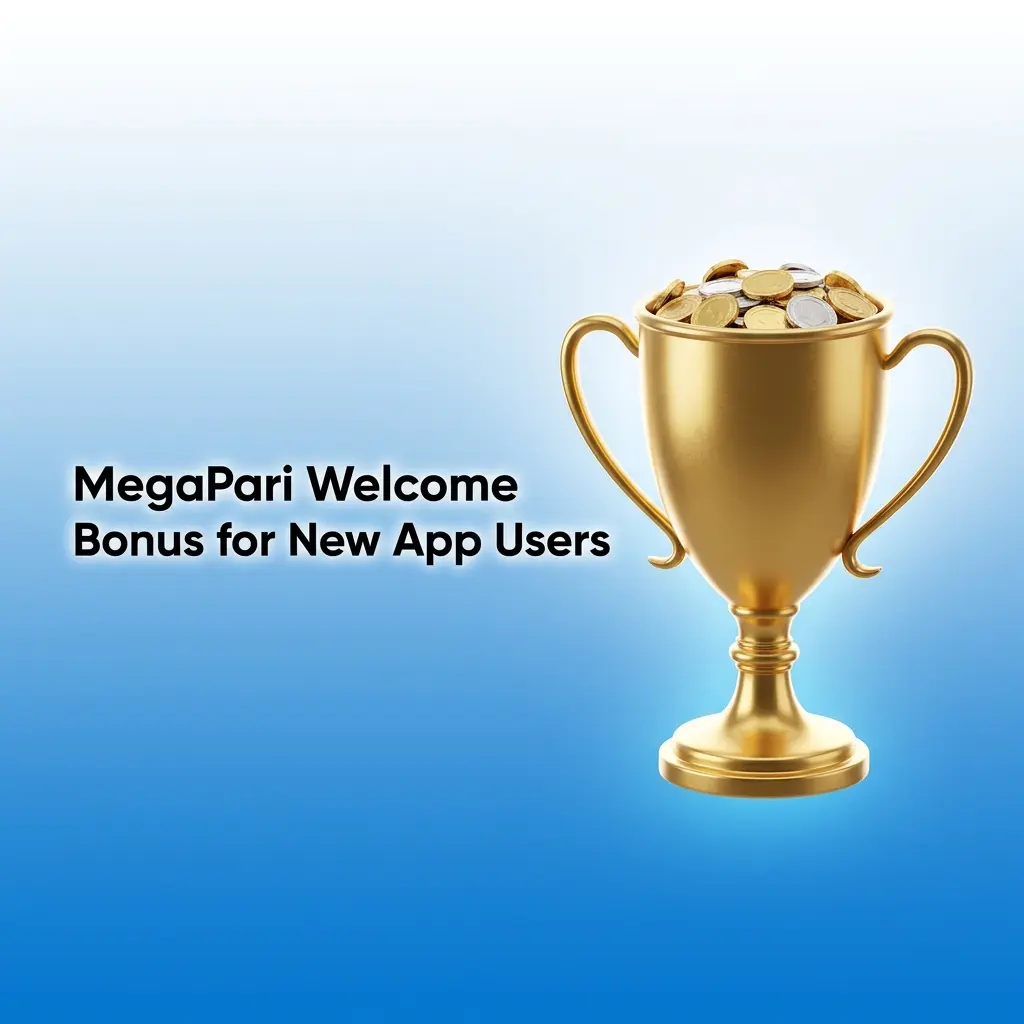 MegaPari app welcome bonus offer showing 200% first deposit bonus up to INR 40,000 for new users in India