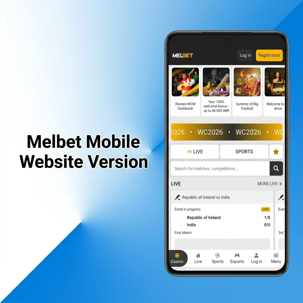 Melbet mobile website interface showing sports betting and casino features accessible on smartphones and tablets