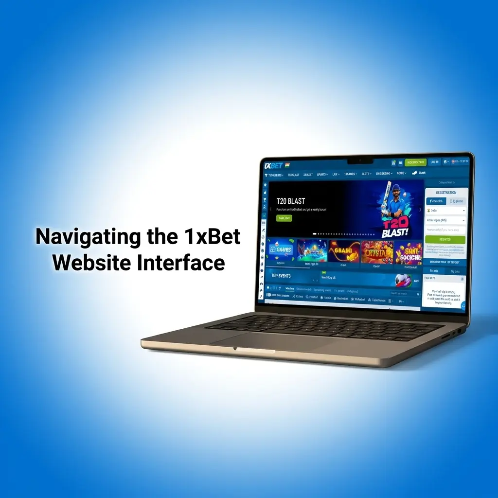 1xBet website interface showing top navigation bar with Sports, Live Betting, Casino, and eSports sections
