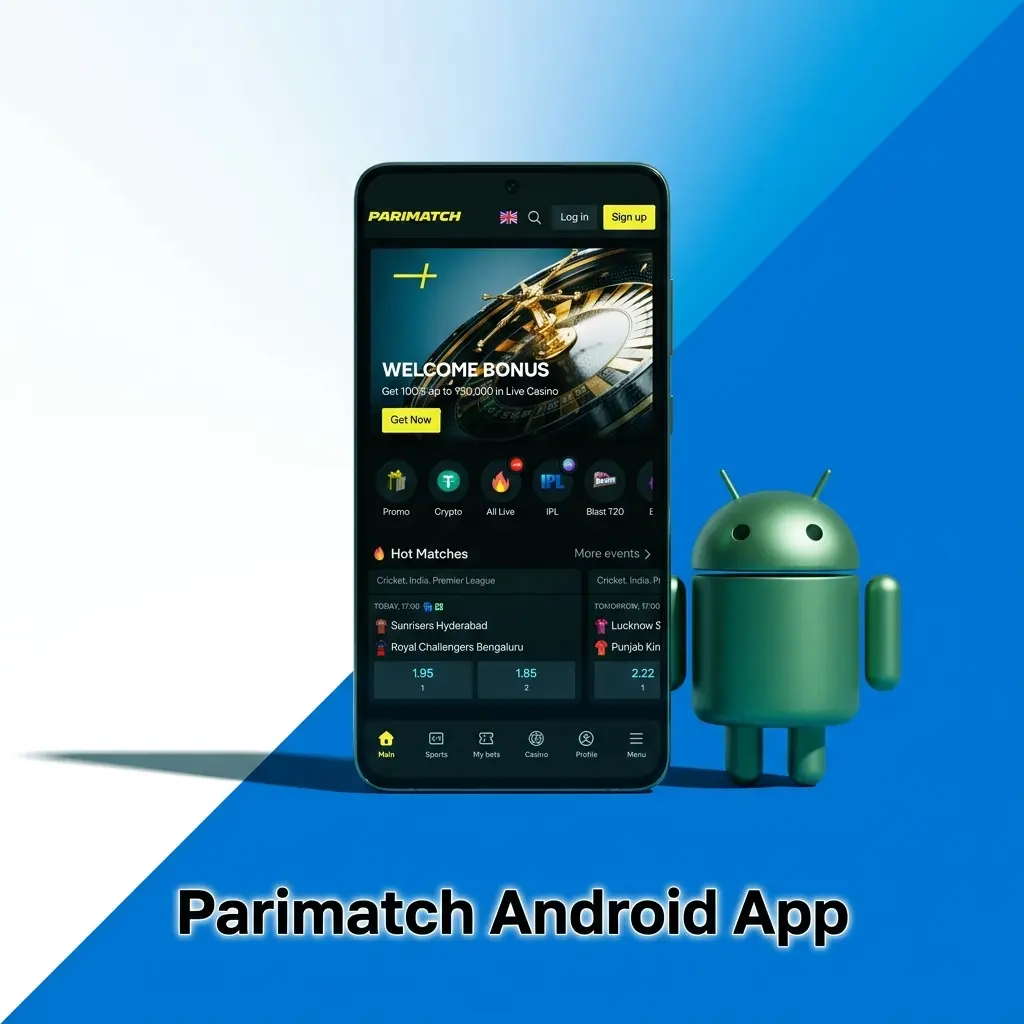 Parimatch Android app download page showing system requirements and compatible devices for Indian bettors
