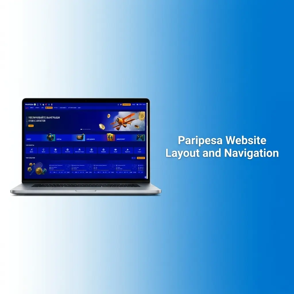 Paripesa website layout showing top navigation bar, sports sidebar, featured matches, odds, and theme customisation options