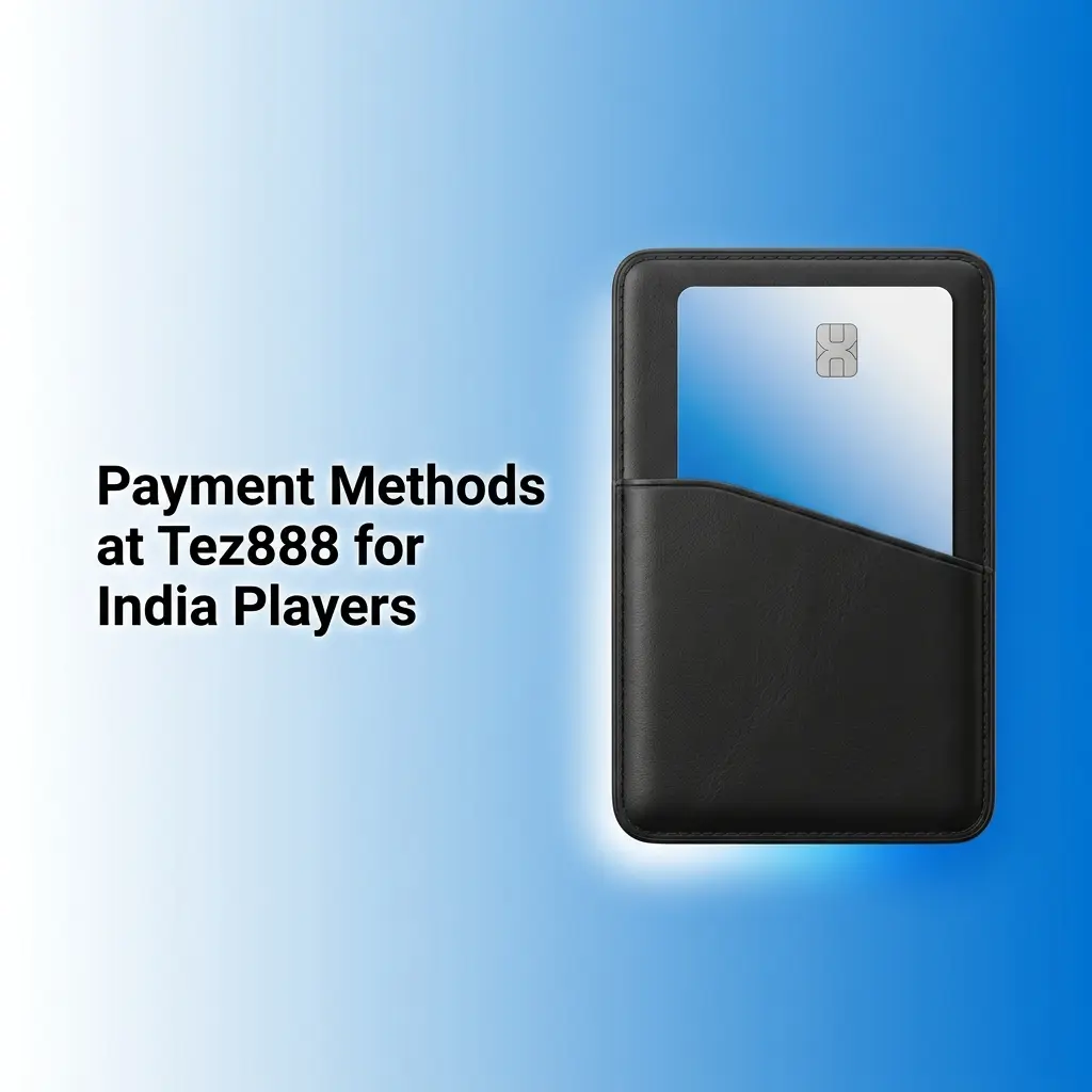 Tez888 payment methods for Indian players showing UPI, Bank Wire, Bitcoin, Ethereum, and USDT deposit and withdrawal options