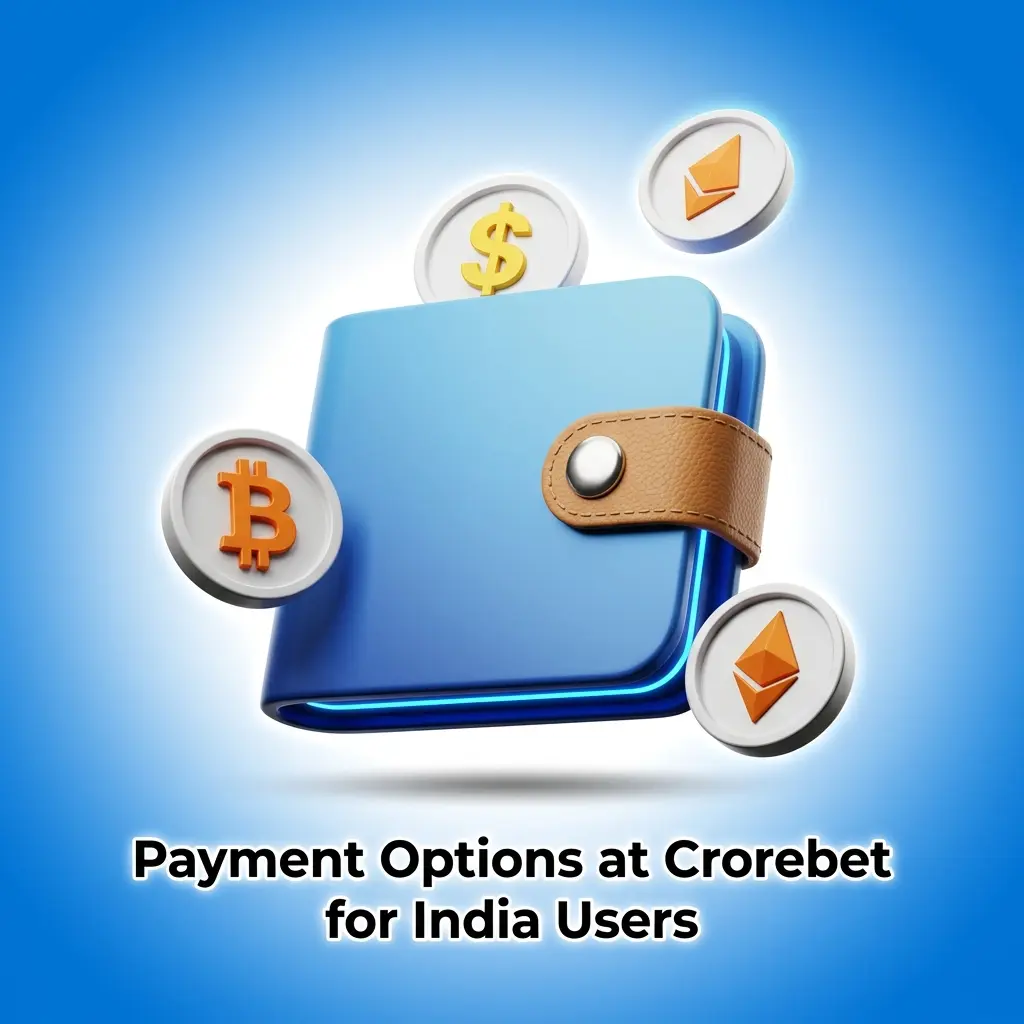 Crorebet payment options for India users including UPI, PayTM, PhonePE, Visa, Mastercard, and Crypto