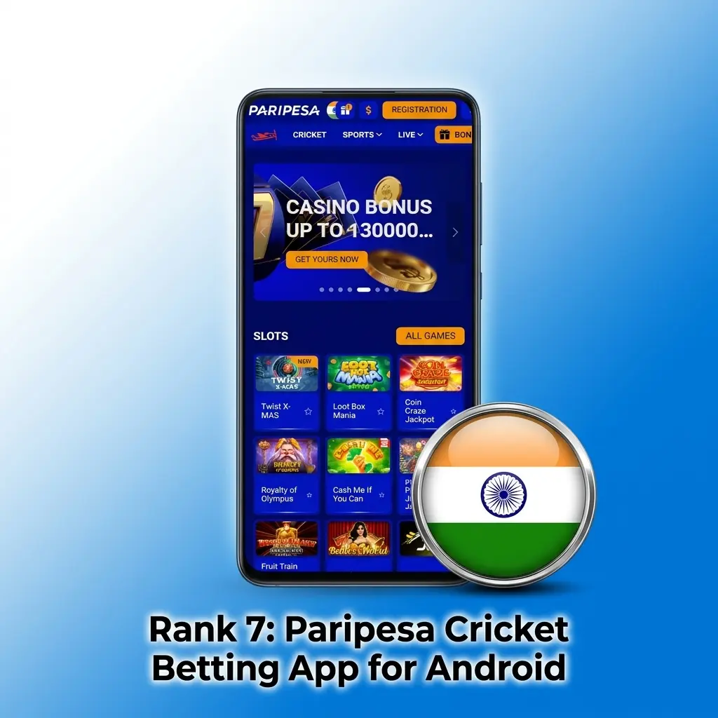 Paripesa cricket betting app for Android showing welcome bonus details and e-wallet payment options for Indian players