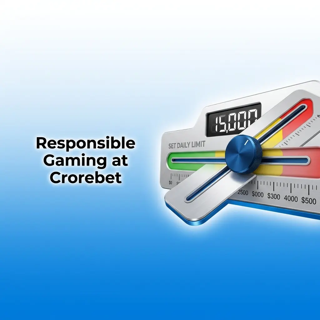 Crorebet responsible gaming tools including deposit limits, self-exclusion, and session reminders in user account panel