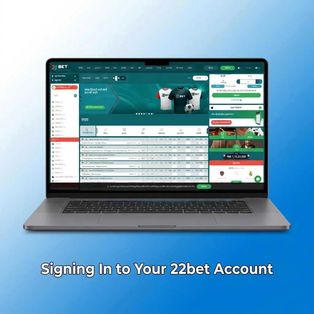 22bet login page showing email, phone, and password fields with SSL encryption and 2FA security options