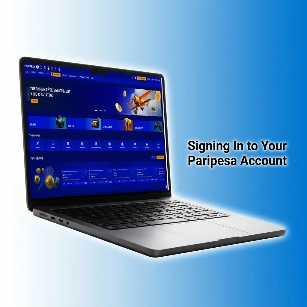 Paripesa login page on desktop and Android app showing SSL-secured sign-in form with 2FA option