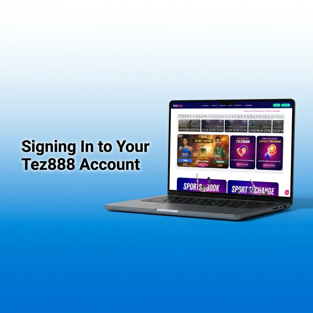 Tez888 login page showing secure sign-in form with SSL encryption and two-factor authentication on desktop and mobile