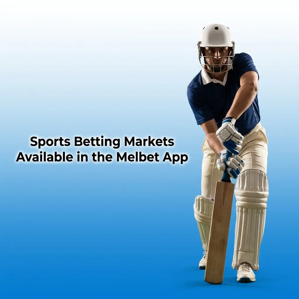 Melbet app sports betting markets showing cricket, football, kabaddi and esports options for Indian users