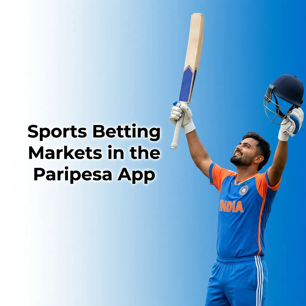 Paripesa app sports betting markets showing cricket football and 30 disciplines with live in-play wagering for India users