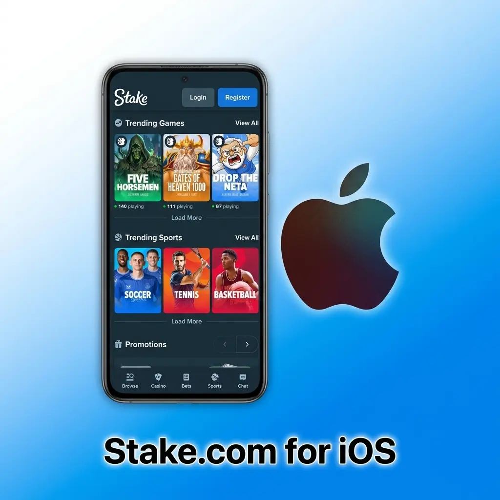 Stake.com PWA on iPhone home screen via Safari Add to Home Screen shortcut for iOS 13 and above